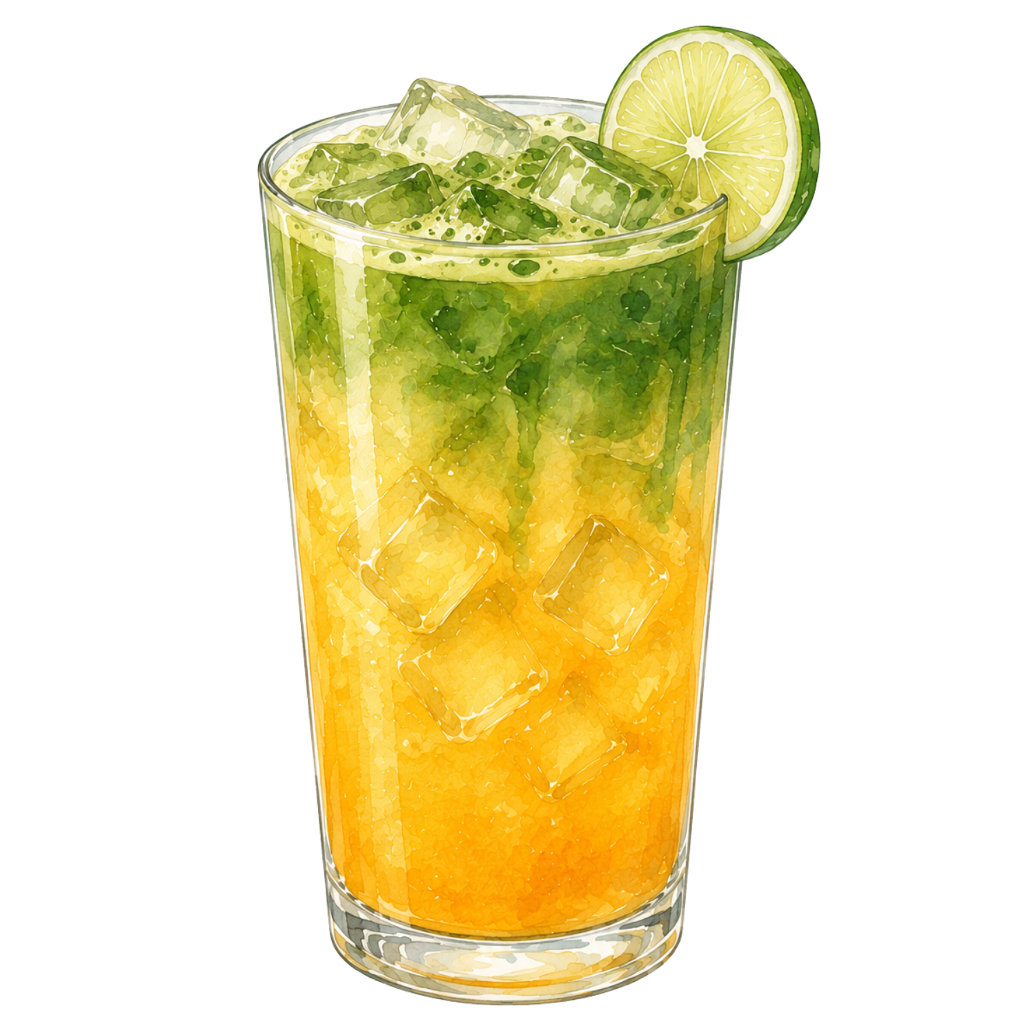 Mango Matcha Yuzu Spritz